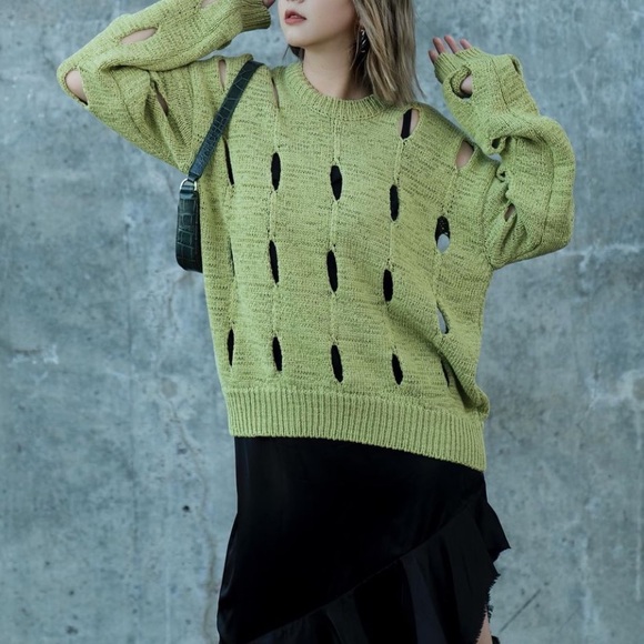 Theopen product cut-out cotton sweater - Picture 8 of 8